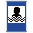 Дорожный знак 7.17 «Бассейн или пляж» (металл 0,8 мм, II типоразмер: 1050х700 мм, С/О пленка: тип А инженерная)